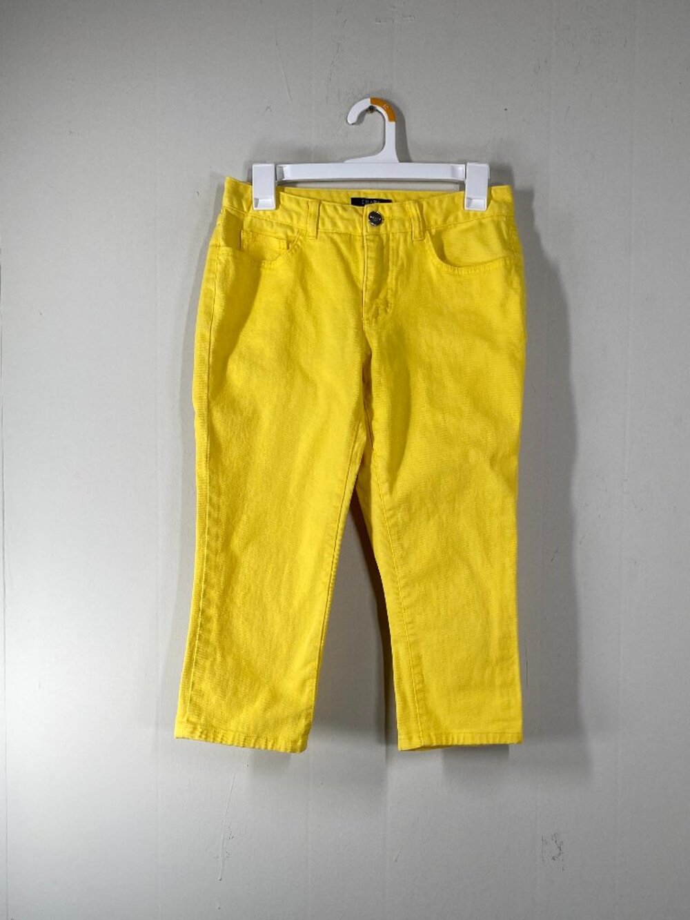 Chaps Capri Denim Jeans Women's 2 Low Rise Yellow Casual Pants